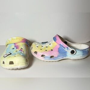 CROCS Women's Sandals in Pastel Yellow, Pink, and Blue